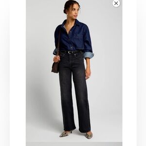 PAIGE Sasha Black Jeans Wide Leg, Size: 32